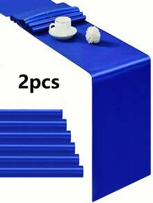 2件/5件/10件缎面婚礼装饰桌旗适用于酒店活动家居生日餐厅宴会丝带桌旗派对桌旗 - 彩色 - 查看 73