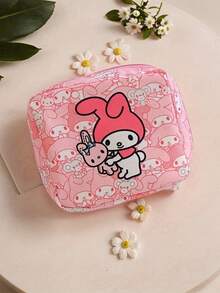 Sanrio 1 PC Sanrio Hello Kitty Cute Cartoon Storage Bag, Multi-Colour Available, Zipper Closure Portable Storage Cosmetic Bag, Outdoor Travel, Daily Commuting Toiletries Bag, For Teenager