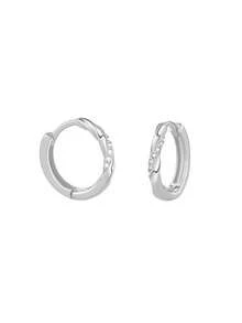 1 对 925 银莫比斯环微镶嵌方晶锆石耳环，适合女士，1.7 厘米，情人节礼物，金银，极简圆形环圈，防过敏，独特设计，适合派对、日常佩戴、生日、母亲节、感恩节，附赠礼品盒