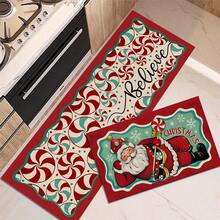 1 pièce Paillasson de Noël, tapis de drainage pour cuisine, salon, entrée, balcon, décoration de maison, antidérapant, convient pour café, bar, vacances, fête, chambre, salle de bain