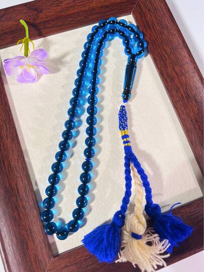 1 颗流苏玫瑰念珠，穆斯林祈祷珠，适合日常礼拜和佩戴