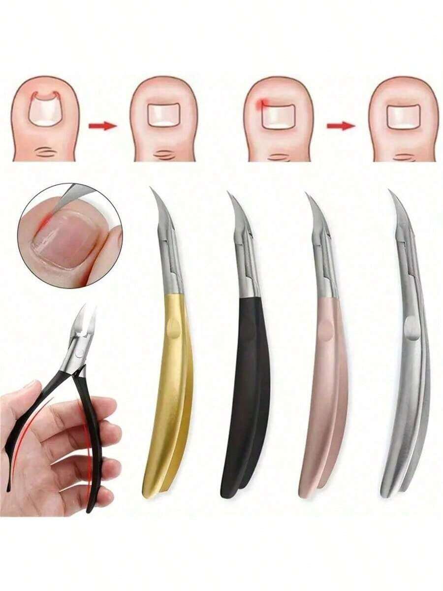 1pc Stainless Steel Thick Nail Clipper - Precision Nail Care Tool, Professional Podiatrist-Grade Nail And Toenail Clipper Set With Curved Blades, Ergonomic Design For Thick Nails, Nail And Foot Care
