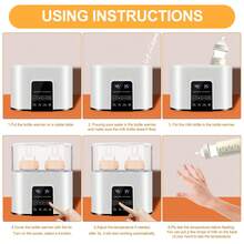 Bottle Warmer,  4-In-1 Double Bottles Warmer & Sterilizer Fast Milk Warmer Babies Food Heater/Defrost With LCD Display & 48H Accurate Temperature Control Breastmilk/Formula - trắng - Xem 10