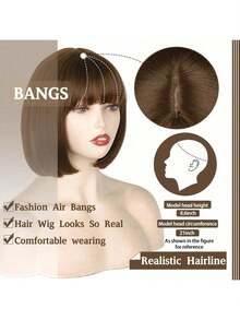 Brown Hair Heat Resistant Chemical Fiber Wigs Daily Wear Women Wigs Sweet Cute Wigs Prom Party Wigs Natural Hair - 棕色 - 查看 6