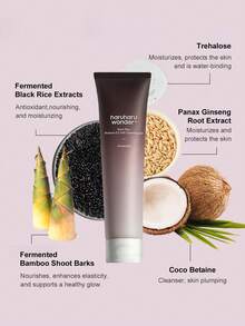 Gel de limpeza suave hidratante de arroz preto Haruharu Wonder 5.5, limpador facial suave, adequado para pele seca a normal, baixo pH 5.5, sem sabão, hidratante, sem fragrância, para uso diário, cuidados com a pele coreana - leite de limpeza - Ver 4