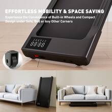 Walking Pad Treadmill, Under Desk Treadmill For Home Office, Small Portable Pink Walking Treadmill 250Lbs Capacity, 2 In 1 Small Space Desk Treadmill With APP, Remote Control - Xem 5