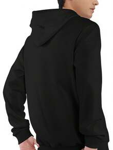 Sudadera con capucha para hombres con tema de hockey sobre hielo 'Se Siente como un Día en el Penalty Box' - 250g de peso pesado, 50% algodón, 50% poliéster, con patrón de palo de hockey sobre hielo y disco, capucha ajustable y bolsillo canguro, adecuada para fanáticos del hockey sobre hielo, ropa casual de invierno, sudadera de forro polar de manga larga, puntas de metal y perforaciones de ojales, lavable a máquina, confección exquisita, adecuada para atuendos casuales y actividades al aire libre. - Negro - Ver 3