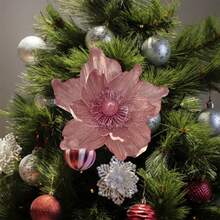 Artificial Christmas Flower Insert Festive Tree Vase Decoration Picks For DIY Craft Wreath Home Holiday Decor - Pink - View 5