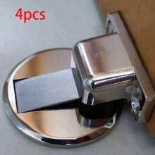 Kit 4 Prendedor Porta Magnético Slim Adesivo 3m Aço Inox Cromado Batente Trava Porta Segurador Imã Forte - Prata - Visão 9