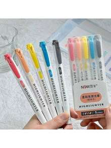 15色荧光笔套装,软性水性双头马克笔,马克笔,钢笔,绘画,笔记本,日记本,学生文具,办公用品,返校季(款式随机) - 彩色 - 查看 11