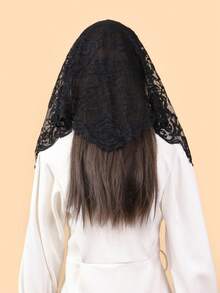 1pc Paisley Pattern Boho Polyester Chiffon Lace Trim Fashion Scarf, Versatile Sun Shawl, Suitable For All Seasons