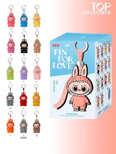 Pop Mart Labubu THE MONSTERS Pin For Love Series (N-Z) - Vinyl Pendant Keychain Decorative Doll 1 Single Blind Box (N-Z) Authentic Halloween Collection