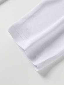 1 pieza Camiseta deportiva de manga larga de compresión delgada y ajustada para hombres, camiseta transpirable que absorbe la humedad para correr y entrenar - Blanco - Ver 7
