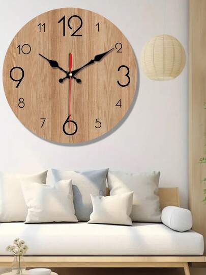 Pc 10 Inch/12 Inch Silent Quartz Wood Wand Klok No Ticking, Ideal Living Room, Bedroom, Kitchen, Office Artistic Home Bedroom Timepiece Room