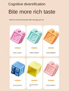 Blocchi per bambini, blocchi per bambini piccoli, giocattoli per impilare e costruire per bambini, 8/16/24/32 blocchi morbidi ed educativi - numeri, forme, blocchi per bambini per festa di nascità, colori, animali - One Two Squeeze - 6 mesi +, giocattoli per impilare per bambini da 1 a 3 anni, colore casuale, per la stagione back-to-school, Ognissanti, Natale