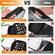 Travel Exclusive Enamel Badge Album | 6-Page Compartment Black Storage Folder, Oxford Cloth Anti-Scratch Design + Carrying Handle | Portable Flip-Through Display Book, Multi-Function Classified Storage (Badges Not Included)