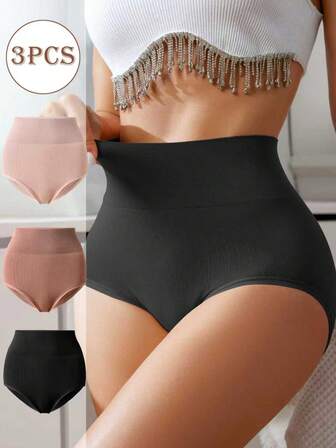 3Pcs Set High Waist Underwear Women Set Seamless No Show Panties For Women Pack Lingerie Wor Women