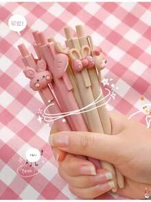 1 szt./5 szt./10 szt./zestaw losowo kolorowych elastycznych artykułów piśmienniczych, urocze, giętkie, kolorowe długopisy z gestami dłoni, artykuły dla studentów