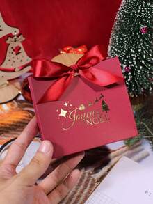 10 件带手柄的圣诞礼品盒，绿色和红色糖果饼干包装盒，配有金色雪橇和“圣诞快乐”印花，优雅的礼品盒，适合节日派对、婚礼、生日、餐桌装饰，创意纸质礼品包装盒，节日巧克力和糖果的储存，可爱的可重复使用的礼品包装，圣诞树挂饰，季节性家居装饰，节日派对用品，非常适合小礼物和节日零食 - 11.5X4.5X10cm - 查看 8