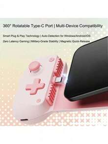 GAMESIR X5 Lite Multi-Mode Game Controller With Console-Grade Non-Slip Grip, Hall Effect Magnetic Joystick, Zero Dead Zone, And Type-C High-Speed Port, Pink - Pink - View 7
