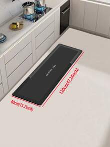 Una alfombrilla de cocina de gel de sílice con diseño de marco gris y negro, antifatiga, antideslizante, absorbente, de secado rápido, adecuada para cocina, baño, lavandería, entrada, etc., decoración de habitación