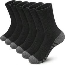 1 par de calcetines térmicos, calcetines de lana merina premium, calcetines de invierno cálidos, calcetines para caminar al aire libre para hombres y mujeres, calcetines gruesos y cálidos para trabajo, caminar, senderismo, correr, esquiar y deportes al aire libre, estilo (color) envío aleatorio - Negro - Ver 3