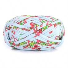 1pc Elastic Fabric Colorful Floral Pattern Yarn, Suitable For DIY Crochet Crafts, Baskets, Bags, Blankets, Cushions, Home Decor