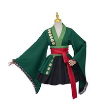 Zoro Cosplay Costume Zoro Gender-Fluid Kimono Dress - màu xanh lá - Xem 1