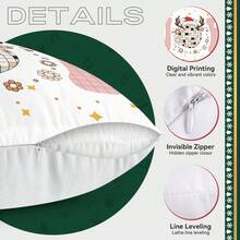 4 Stücke Cartoon Weihnachten Schachbrettmuster bedruckter Kissenbezug Set