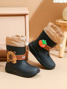 بوت المطر للأطفال الكرتونية، بوت المطر متوسطة الساق للبنات، بوت مطر مقاومة للماء للأولاد، من عمر 2 إلى 9 سنوات