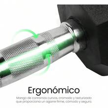 Raganet, Juego de Mancuernas Hexagonales de 10/15/20/25 lb, 2 Pesas de Hierro Fundido con Recubrimiento de Neopreno, Agarre Antideslizante, Entrenamiento en Casa o Gimnasio, Uso Profesional - 10.0 libras - Ver 1