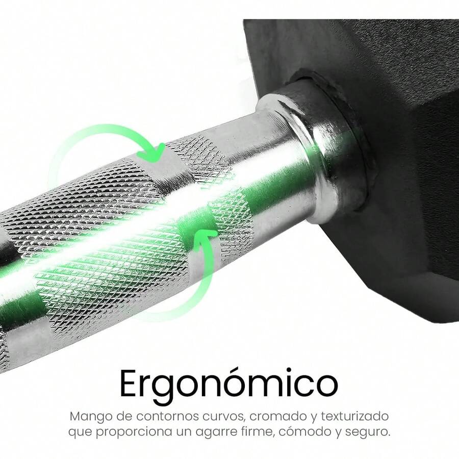 Raganet, Juego de Mancuernas Hexagonales de 10/15/20/25 lb, 2 Pesas de Hierro Fundido con Recubrimiento de Neopreno, Agarre Antideslizante, Entrenamiento en Casa o Gimnasio, Uso Profesional - 10.0 libras - Ver 1