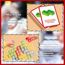 Juego de equilibrio y apilamiento navideño, juego interactivo para padres e hijos, juego de construcción de torres de equilibrio, juego de rompecabezas de torre de equilibrio, juego de fiesta navideña, regalo de Halloween, regalo de Navidad - Multicolor - Ver 6