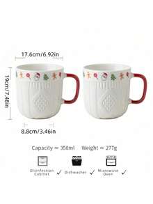 1 Stück Weihnachtsbecher mit Weihnachtspullover Relief Muster, 350ml Weihnachtsbecher mit niedlichem Weihnachtsbaum, Lebkuchenmann, Süßigkeiten für Kaffee, Milch, Wasser, Latte, Mokka, Cappuccino, perfektes Weihnachtsgeschenk, festliche Feiertags-Trinkware, Weihnachtsdekoration, Weihnachtsgeschenke