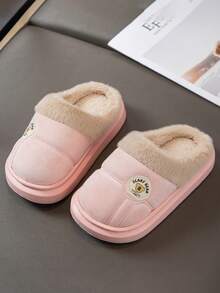 Kids Winter New Plush Thickened Slippers, Girls/Boys Indoor Non-Slip Warm House Slippers