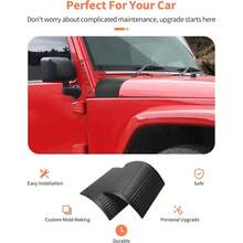 - Cubierta exterior de cubierta para JK JKU Unlimited Rubicon Sahara X Off Road Sport, protectores de esquina, capota lateral del motor, accesorios exteriores - Negro - - Ver 4