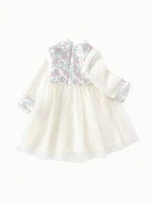 Balabala 女童汉服连衣裙，多层薄纱设计，甜美刺绣，现代中国风，秋冬款