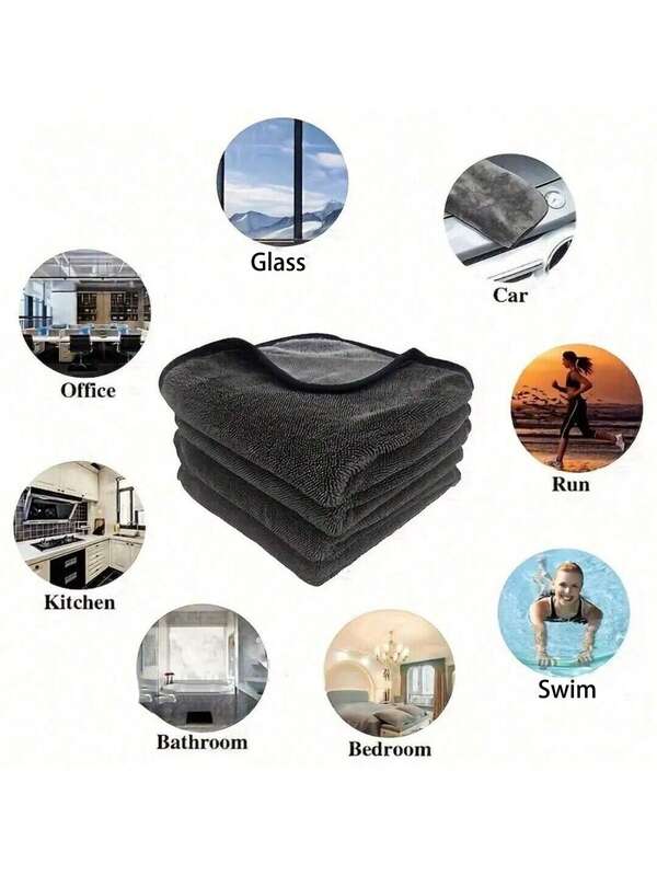 Ultra-Absorbent Microfiber Cleaning Cloth - Soft, Lint-Free Towel For Cars, Home, Bathroom & More - Versatile Household Rag With Strong Water Absorption, Glass Wiping, Car Washing, Multifunctional