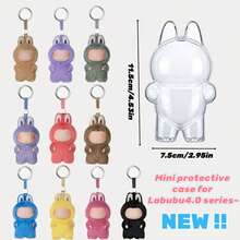 1个亚克力立式迷你展示盒，2025新款，适用于Mini Labubu4.0心形密码系列 - 防尘保护罩，适用于怪物娃娃.0、2.0、3.0、4.0系列收藏品，是收藏家、送礼者或情人节礼物的完美之选。[不含娃娃]