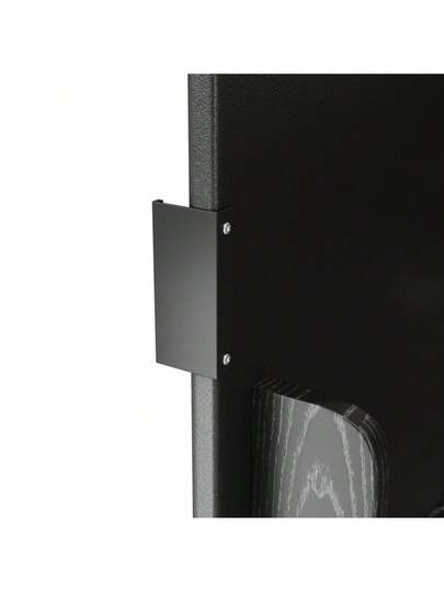 Kitchen Isl Wood Grain Dining Cart, Buffet, 130x45(75)X92cm, Rolling Trolley Towel Holder, Spice Rack, Adjustable Dividers, Doors, White/Black view 11