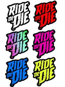 Pegatina impermeable de PET para bicicleta "RIDE OR DIE", con letras llamativas y diseño resistente a los arañazos y colorido, duradera y decorativa para cuadros de bicicleta, adecuada para bicicletas de carretera, bicicletas de montaña, accesorios de ciclismo, entusiastas del DIY y ciclistas. La opción ideal para todos estos grupos.