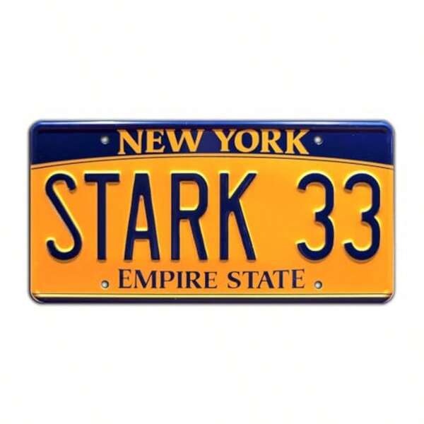 The Avengers Stark 33 Metal Stamped License Plate