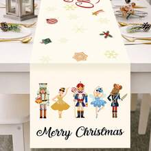 1pc Christmas Table Runner,Santa Claus Christmas Decorations Table Runner Red Merry Xmas Table Runner Buffalo Check Plaid Party Decor Winter Holiday Kitchen Dining Table Decoration For Indoor Home