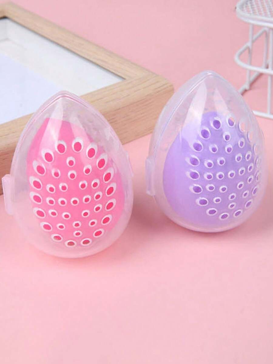 1/3/5pcs Makeup Sponge Storage Box, Breathable Anti-Moisture Transparent Makeup Sponge Holder, Makeup Blender Case, Travel Portable Breathable Storage Box, Suitable For Vacation, Beach, Bathroom, Bedroom, Large Capacity, Back To School Essential, Great Gift For Women, Christmas Gift,Room Decor