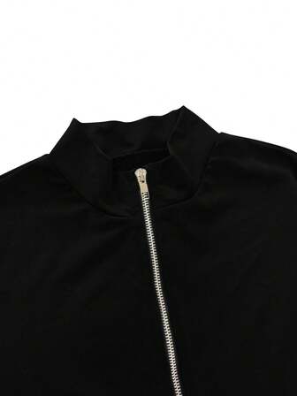 Casual Fashion Front Zipper Design Skinny Curve-Hugging Jumpsuit, New Autumn/Winter,Jumpsuits For Woman,Fall Clothes For Women,Black Jumpsuit