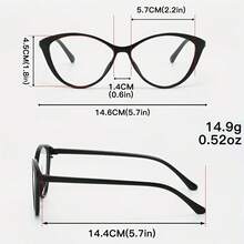 Cat Eye Fashion Glasses - Transparent Lenses Women's Decorative Glasses, Fashionable For Daily Wear - màu đen - Xem 3