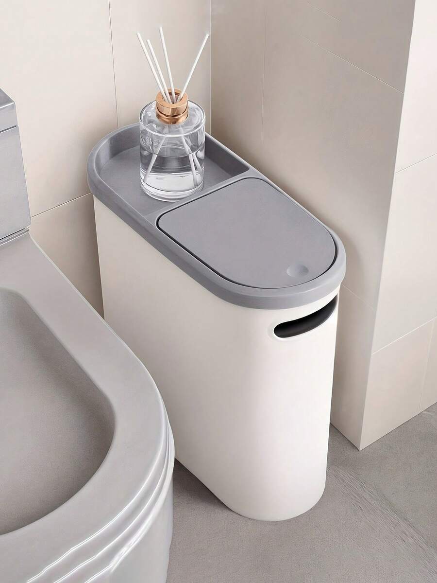 2/1pcs Bathroom Trash Can - Compact And Durable, Rustproof, Space-Saving Design, Ideal For Small Spaces In Bathroom, Laundry, And Home Office Bathroom Accessory Sets  Wastebaskets Cubo De La Basura Halloween Christmas Gifts For Husband - Recommended: Standard Edition - 查看 1
