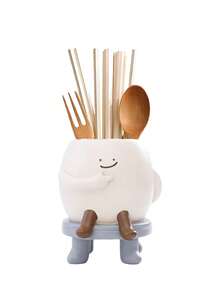 1 pièce Porte-ustensiles mignon en résine, organisateur de couverts avec personnage de dessin animé pour le comptoir de cuisine. Parfait pour ranger les baguettes, les cuillères, un décor et un organisateur de cuisine idéal