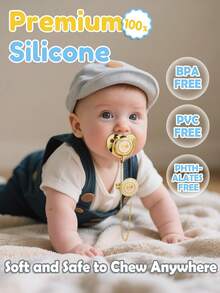 1pc Customizable Name Pacifier, Suitable For Baby Boys & Girls, Soft Silicone Material, With Dust Cover, Leopard Print & Marble Letter Design, Multiple Colors Available. Unique Baby Essential, Fashionable Baby Accessory, Thoughtful Baby Christening Gift, Gender Reveal Gift. - Multicolor - View 4