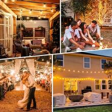 HYGX Solar ST38 Outdoor LED Fairy String Lights - 50/100/200 FT Shatterproof String Lights With 8 Mode Remote For Outside Patio Decor - Cafe Bistro Christmas Wedding Party Night Lamp - Trắng ấm - Xem 9